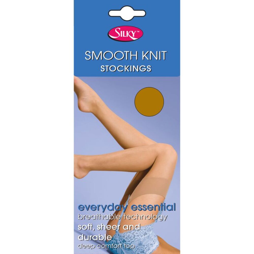 Silky Womens/Ladies Smooth Knit Stockings (1 Pairs) / Natural Tan